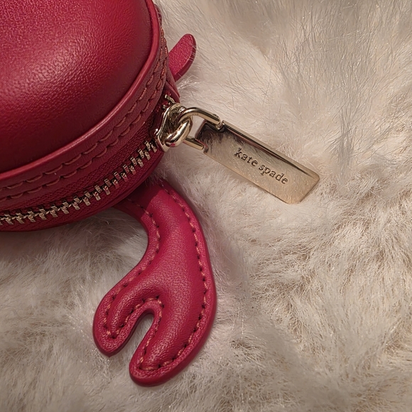 Kate Spade Red 🦀 Crab Coin Purse 🦀 Keychain Bag Charm - Picture 7 of 10